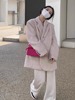 粉色毛呢外套女秋冬季2023年韩版高级感气质宽松显瘦呢子大衣