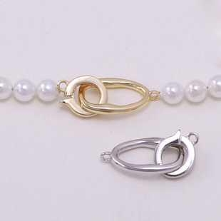 s925纯银时尚珍珠项链，手链毛衣链手工diy制作串珠饰品双环银扣