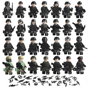 乐高积木军事特种兵人，仔小人偶特警武警机械男孩，儿童益智拼装玩具