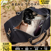 BeauToday男女同款行李袋旅行包大容量飞机旅行包手提帆布包斜挎