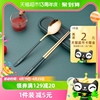 双304不锈钢便携筷，套装筷子勺子二件套学生，旅行收纳餐具