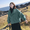 绿色短款棉服，女2023年棉袄冬季加厚外套，韩版宽松羽绒棉服