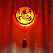 中式灯笼吊灯中国风阳台，火锅店仿古饭店布艺，红色乔迁新年福字宫灯