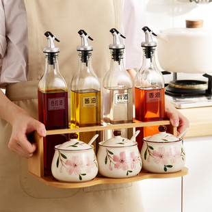 日式调料盒收纳组合装调味罐厨房用品家用大全味精油盐酱醋瓶套装