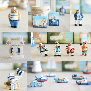 海洋风格树脂小船冰箱贴创意磁贴卡通海盗地中海装饰海滨旅游纪念