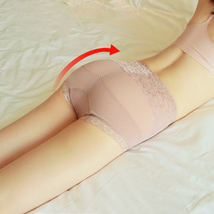 台湾身体物语蕾丝中腰收腹内裤女翘提臀塑身产后塑形盆骨矫正裤薄