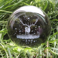 水晶球麋鹿星空透明玻璃球圆球
