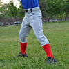 棒球裤字垒球裤白色灰色膝部，补强刺绣少年，直通长裤七分裤九分收口