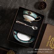 欧式骨瓷咖啡杯套装陶瓷高颜值杯碟，水g杯杯子复古y英式下午茶