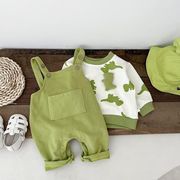 婴儿衣服春秋季背带裤哈衣+卡通套头休闲卫衣，两件套宝宝衣服套装
