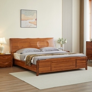 乌金木床全实木现代中式简约原木主卧双人床1.8米储物箱体1.5婚床
