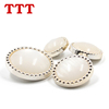 TTT圆形白色塑料电镀树脂彩钻女士风衣外套休闲装钮扣纽扣扣子