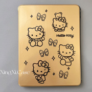 可爱金色HelloKitty360度旋转iPad10保护套2022适用苹果iPad10.2寸mini6平板Air4/5软壳pro女款9.7带笔槽