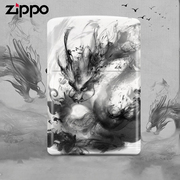 zippo打火机正版 中国风水墨龙 zipoo男士防风龙战于野