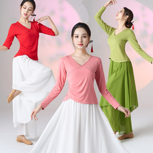 莫代尔广场舞服装名族舞古典中国舞蹈服套装飘逸长裙裤演出服