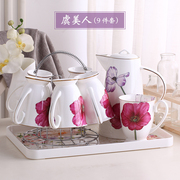 定制茶杯套装杯具套装陶瓷水杯子套装茶壶套装家用北欧式客厅简约