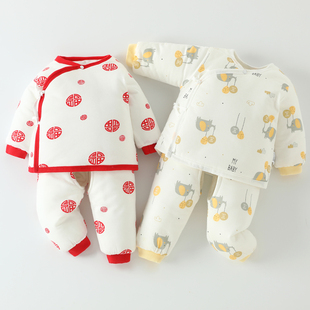 新生婴儿棉衣套装0-3个月宝宝秋装，薄棉6初生儿衣服秋冬加厚纯棉袄