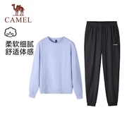 骆驼速干T恤运动套装女2023秋季防晒训练服健身跑步长袖上衣