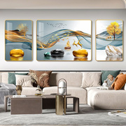 客厅装饰画晶瓷镶钻有框画现代简约沙发后背景墙壁画北欧三联挂画