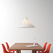日式设计师创意设计白大亚麻遮阳伞吊灯 茶室现代侘寂餐厅卧室灯