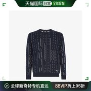 香港直邮潮奢fendi芬迪，男士套头衫蓝色棉，和羊绒毛衣fzx091ar