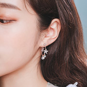 韩国wingbling韩版甜美水晶花瓣水滴耳环耳夹
