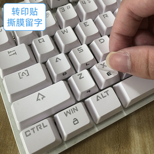 韩语转印贴撕膜留字    韩文键盘贴纸台式手提电脑笔记本按键贴单个贴膜通用型侧刻贴透明