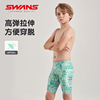 swans儿童泳衣男孩五分专业平角男童泳裤2023男孩中大童游泳装备