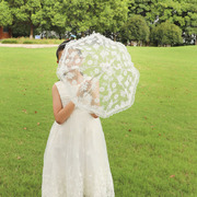 白色蕾丝伞摄影拍照道具欧式花边舞蹈工艺伞女长柄婚礼婚纱花童伞