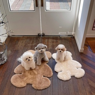 greenhouse*韩国ins小熊人形，仿兔毛绒地毯，床边毯座椅垫宠物毯