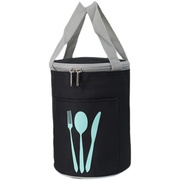 保温饭盒袋圆桶铝箔日式定形便当，包手提(包手提)加厚防水纯色牛津布保