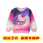 中小童宝宝冬装hellokitty凯蒂猫女孩衣服女童长袖加绒保暖卫衣T6