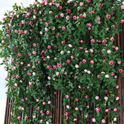 仿真玫瑰花藤条塑料假花藤蔓植物空调管道装饰花，遮挡摆设吊顶墙面