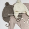 冬季加厚保暖儿童纯色毛线亮丝球球护耳，帽子毛线帽男女儿童宝宝帽