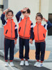 小学生校服幼儿园园服春秋季班服一年级南韩丝男女童橘色运动套装