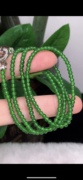 天然A货翡翠老坑冰润满绿圆珠项链缅甸老坑玉石珠宝首饰冰种