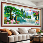 客厅山水画沙发背景壁画，3d立体墙贴自粘装饰画墙壁贴纸极简墙贴画