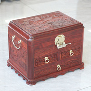 红木首饰盒大容量饰品盒中式复古风大号小叶紫檀带锁实木制收纳盒