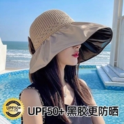 可折叠渔夫帽遮脸防晒遮阳帽，防紫外线太阳帽，女大檐帽子夏季贝壳