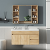 北欧实木浴室柜组合原木色，洗手盆现代简约卫生间，面盆洗脸盆洗漱台