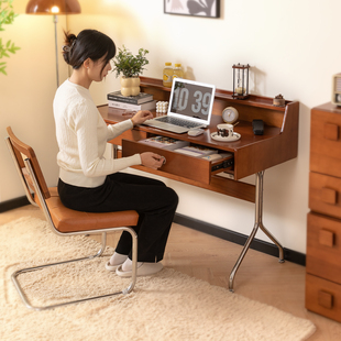 实木小书桌小户型怀旧书桌，复古电脑桌工作台中古风学习写字台办公