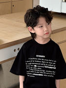 韩国童装0-6岁中小童时尚百搭短袖t恤夏装男童纯棉衫半袖上衣