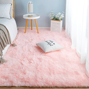 粉色地毯卧室少女床边毯ins风长毛毛毯地垫房间，满铺床(满铺床)前拍照毯子