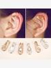 韩创意珍珠耳钉  气质单钻星星耳夹 U型耳夹单只装 耳环混批