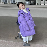 韩国童装儿童羽绒服中长款加厚冬装女童宝宝男童洋气秋冬季外套潮