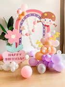 虎宝宝周岁生日派对气球布置男女孩满月百日宴，kt板背景墙场景装饰