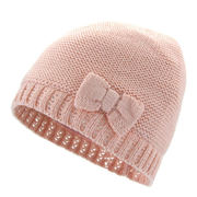 noabat儿童帽子春秋女童套头帽，优雅婴儿毛线帽，公主宝宝甜美针织帽