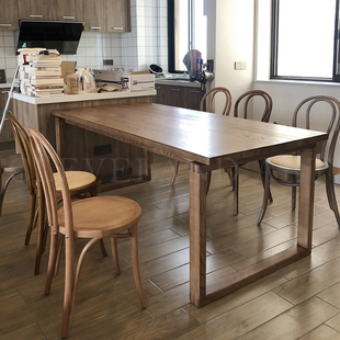 北欧实木餐桌简约白蜡木长桌原木日式大板桌莫比桌子家用书桌橡木