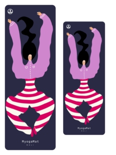 Myogamat瑜伽垫纯原创手绘插画天然橡胶pu瑜伽垫防滑印花健身垫子