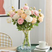牡丹仿真花假花室内客厅装饰花摆件餐桌花摆设玫瑰花干花花束插花